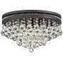 Regina Ceiling Light Flush Mount Fixture Bronze 16'' Wide Tiered Crystal Droplets for Bedroom Kitchen Living Room Hallway Bathroom - Vienna Full Spectrum