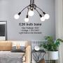Ganeed Modern Sputnik Chandelier Lighting 5 Lights Brushed Brass Chandelier Mid Century Pendant Lighting Black Ceiling Light Fixture for Hallway Bar Kitchen Dining Room