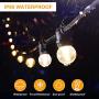 3-Color in 1 LED Dimmable Outdoor String Lights with Remote,48FT Connectable Waterproof Patio Lights of String,G45 Bulbs Warm/Nature/Daylight White Shatterproof LED String Lights for Bistro Pergola