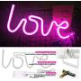 TURNMEON Pink Love Light Neon Lights Signs for Wall Decor, USB or Battery Led Light up Signs for Bedroom Birthday Party Living Room Home Indoor Valentines Decoration(Love)