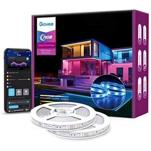 Govee Outdoor LED Lights, 32.8ft LED Strip Lights with IP65 Waterproof Rating, App Control, 64 Scene Modes and Music Mode Outdoor Lights for Home, Garden, Patio, Balcony, Roof, Porch(2x16.4ft)