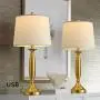 Oneach USB Table Lamp Modern Table Lamps Set of 2 for Living Room with USB Charging Port Bedside Lamp Fabric Drum Shade Accent Lamp Light for Bedroom Gold Oneach USB Table Lamp Modern Table Lamps Set of 2 for Living Room with USB Charging Port Bedside Lamp Fabric Drum Shade Accent Lamp Light for Bedroom Gold