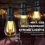 SUNTHIN 48FT LED Outdoor String Lights with 2W Shatterproof Bulbs for Patio String Lights,Backyard Lights,Party Lights,Porch Lights,Garden Decorative Lighting
