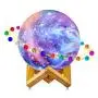 Starry Moon Lamp, LOGROTATE Galaxy Night Light 16 Colors 3D Print LED Moon Light with Stand, Remote&Touch Control, USB Rechargeable Gift for Women Kids Birthday, Bedroom Home Decor, 5.98 inch