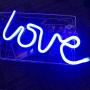 Fancci Blue Love Neon Sign, Decorative Neon Signs for Wall Decor, Cute Neon Light Sign, USB/Battery Love Led Signs Neon Lights for Bedroom, Kids Room, Party, Christmas, New Year Decor (Blue)