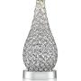 Kasey Modern Accent Table Lamps Set of 2 Crystal Bead Silver Gourd White Drum Shade for Living Room Family Bedroom Bedside - Possini Euro Design