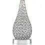 Kasey Modern Accent Table Lamps Set of 2 Crystal Bead Silver Gourd White Drum Shade for Living Room Family Bedroom Bedside - Possini Euro Design