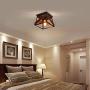 Eyassi 1-Light Rustic Farmhouse Flush Mount Ceiling Light, Wood Close to Ceiling Lights, Industrial Small Semi Flush Mount Light Fixture for Living Room Kitchen Island Bedroom Hallway Laundry