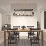 JINZO 31.5'' Rectangle Chandelier 5-Lights Black and Glod Farmhouse Dining Room Lighting Rustic Pendant Chandelier for Kitchen Island JINZO 31.5'' Rectangle Chandelier 5-Lights Black and Glod Farmhouse Dining Room Lighting Rustic Pendant Chandelier for Kitchen Island