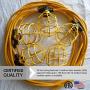 Sunlite EX100-14/2/SL Commercial-Grade Cage String, 100-Feet, 10 Medium Base Sockets (E26), Indoor, Outdoor, Construction Lighting, ETL Listed, 100 Foot, Yellow