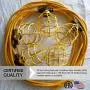 Sunlite EX100-14/2/SL Commercial-Grade Cage String, 100-Feet, 10 Medium Base Sockets (E26), Indoor, Outdoor, Construction Lighting, ETL Listed, 100 Foot, Yellow