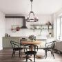 OSAIRUOS Vintage 6 Lights Kitchen Island Rustic Pendant Chandelier Farmhouse Rod Iron Chandeliers Ceiling Light Fixture for Dining Living Room Cafe Hallways W22 Bronze