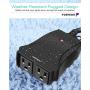 Fosmon Wireless Remote Control Outlet (2 Outlets, 80 Feet Range) ETL Listed Water Resistant Electrical Remote Outlet for Outdoor Lights, Kitchen Appliances & Household Appliances (Battery Included)