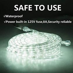 SHPODA 66ft/20m 720 LEDs Rope Lights,6000K Cool White,Plugin 110V,Waterproof Indoor Outdoor LED Rope String Lights for Garden Patio Wedding Party