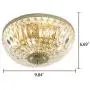 BAYCHEER Round Shaped Clear Crystal Ceiling Lghting Ftures with 3 Lghts Retro Art Dcoration Flush Mount Ceiling Light for Hallway Dining Living Room Kitchen Boudoir 9.84inch(Champagne Gold)