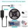 LED Strip Lights, 16.4ft RGB LED Light Strip 5050 LED Tape Lights - Waterproof, Color Changing LED Strip Lights with Remote for Home Kitchen Decoration