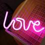 Fancci Pink Love Neon Sign, Decorative Neon Signs for Wall Decor, Cute Neon Light Sign, USB/Battery Love Led Signs Neon Lights for Bedroom, Kids Room, Party, Christmas, New Year Decor (Pink)