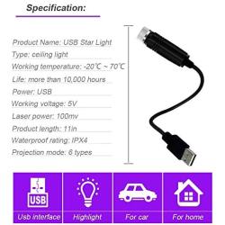 USB Night Light, BAILONGJU Star Projector Night Light, Adjustable Romantic red Interior Car Lights, Bending Freely Portable Auto Roof Lights Decoration for Car, Ceiling, Bedroom, Party