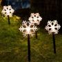 ALULA Solar Pathway Lights Christmas Snowflake LED Garden Path Makers Display Light Warm White for Indoor and Outdoor Holiday Decoration(5pac)