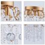 Q&S Small Chandelier, Modern Gold Mini Crystal Chandelier Ceiling Light Fixture for Bedroom,Hallway, Entryway ,G9 3-Light.