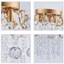 Q&S Small Chandelier, Modern Gold Mini Crystal Chandelier Ceiling Light Fixture for Bedroom,Hallway, Entryway ,G9 3-Light.