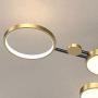 Sunny Lingt 8 Lights Sputnik Chandelier, Nordic Postmodern Black Gold Ceiling Lighting Fixture, Mid Century Semi Flush Mount Pendant Lamp, for Dining Room Living Room Kitchen Foyers