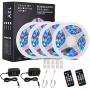 Richsing LED Strip Lights 65.6ft/20M Waterproof LED Light Strip with Remote SMD2835 4 Pack 1200LEDs 12V LED Lights for Bedroom Garden Party