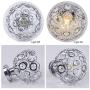 Hallway Ceiling Light Mini Crystal Chandelier Semi Flush Mount Ceiling Light Close to Ceiling Lighting Bedroom Kitchen Living Room Modern Pendant Lighting Fixture,E26 Base,Chrome