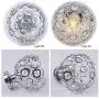 Hallway Ceiling Light Mini Crystal Chandelier Semi Flush Mount Ceiling Light Close to Ceiling Lighting Bedroom Kitchen Living Room Modern Pendant Lighting Fixture,E26 Base,Chrome