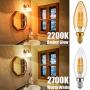 LED Light Bulbs, Emotionlite Dimmable Candelabra Bulbs, E12 Base, Amber Yellowish, Chandelier Light, Ceiling Fan Bulb, 40W Equivalent, 4W, 2200K, 300LM, UL Listed, 6 Pack