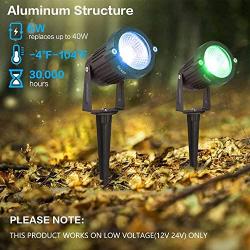 ZUCKEO Landscape Lights 6W RGB Remote Control LED Landscape Lighting with 12V 24V Low Voltage Transformer Waterproof 16 Color-Changing Garden Pathway Decorative Lights for Indoors Outdoors (10 Pack)