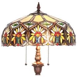 Capulina Hand-Crafted Tiffany Floor Pole Lamp Lights, Tiffany Floor Lamps for Reading, Floor Lamps Tiffany Style Shade, Stained Glass Floor Pole Lamps, Tiffany Standing Lamps (Tall: 70 x W14 inches)