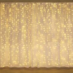 Christmas Decorations,300 Led Curtain Lights, Twinkle Lights for Bedroom, Wedding Decorations ,Wall Decor Lights for Teen Girls,Dorm Room Essentials for Girls Decor,Fairy String Lights,Party Birthday