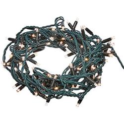 Amazon Basics 100 LED Commercial Grade Outdoor Christmas String Lights - Green Rope, Warm White LED, 33-Foot