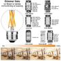 LiteHistory Dimmable E26 Edison Bulb G16.5 Light Bulb 6W Equal 60 watt Light Bulb AC120V Warm 2700K E26 Light Bulb for Pendant,Chandeliers,Vanity,Wall scones Edison Light Bulbs 60 Watt 600lm 6Pack