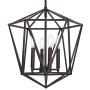 VINLUZ Modern Pendant Lighting Oil Rubbed Bronze Kitchen Island 4 Light Fixtures Ceiling, Industrial Lantern Chandeliers Geometric Metal Farmhouse Hanging Lights Dining Room Brdrooms