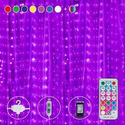 Curtain Lights Fairy String Lights, 9.8 Feet 300 Led 8 Color Changing with Remote 11 Mode Waterproof Backdrop Wall Hanging Dripping Twinkle Lights for Bedroom Decor Dorm Indoor Outdoor Christmas Party
