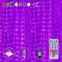 Curtain Lights Fairy String Lights, 9.8 Feet 300 Led 8 Color Changing with Remote 11 Mode Waterproof Backdrop Wall Hanging Dripping Twinkle Lights for Bedroom Decor Dorm Indoor Outdoor Christmas Party