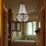 Wellmet 6 Lights French Empire Crystal Chandelier, 13 Inch Farmhouse Pendant Chandeliers Lighting, Adjustable Antique Bronze Ceiling Light Fixture for Dining Room Bedroom Foyer Living Room