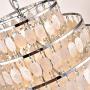 Maxax Shell Chandeliers Round 5-Light Chandelier with Natural White Capiz Seashells Pendant Lamp for Dining Room Living Room Bedroom Kitchen Island, Chrome Finish