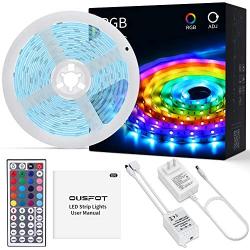 OUSFOT Led Strip Lights Kit 5050 RGB Color Changing 16.4 Feet Flexible Led Light Strip SMD with 44-Keys Remote Control Rope Light for Bedroom Kitchen Bar Party Holiday Decoration