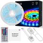 OUSFOT Led Strip Lights Kit 5050 RGB Color Changing 16.4 Feet Flexible Led Light Strip SMD with 44-Keys Remote Control Rope Light for Bedroom Kitchen Bar Party Holiday Decoration