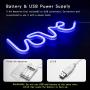Love Neon Signs Lights for Wall Decor, USB/Battery Decorative Blue Love Neon Sign, LED Night Light for Bedroom, Valentines Day, Christmas, Living Room, Girls Room (B-Blue)