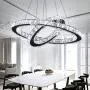 TongLan LED Modern Crystal Chandelier 19.7 x 11.8 inches Ceiling Pendant Light 2 Rings Adjustable Stainless Steel Lighting Fixtures Dining Room Living Room (White) TongLan LED Modern Crystal Chandelier 19.7 x 11.8 inches Ceiling Pendant Light 2 Rings Adjustable Stainless Steel Lighting Fixtures Dining Room Living Room (White)