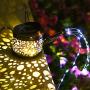 AMWGIMI Garden Solar Lights Pathway Outdoor,Dew Drop Water Can Garden Stake Metal Lights Decorative Yard Art Waterproof LED Garden Lights,for Patio Yard Walkway Pathway Lawn Decorations