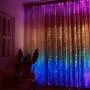 Rainbow Curtain Lights, 9.8ftx9.2ft 280 LED Curtain Lights, Curtain String Lights with USB Remote Control 8 Modes for Girls Room Decor, Kids Room, Bedroom,Unicorn Room Decor,Christmas,Party,Birthday