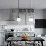 Mini Glass Shade Pendant Light with Cross Metal Wire, Modern Drop Hanging Light for Kitchen Island, Dining Room(1-Pack) (No Bulb)