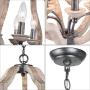 Farmhouse Chandelier, New Modern Orb Kitchen Chandelier, 5-Light Wooden Chandeliers for Dining Rooms, Foyer, Entryway