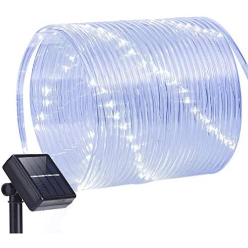 Oak Leaf Outdoor Solar String Lights, 41 Feet Solar Rope Lights 100LED Outdoor Lighting Rope, Waterproof Copper Wire Tube Lights with Solar Panel for Outdoor Indoor Home Garden Patio Parties
