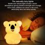 Big Size Night Lights Kid, Bedside lamp, Bedroom Light, LED Lights, Baby Nursery lamp, Break Resistant, Eye Caring, Adjustable Brightness & Color and Time setting, Touch + Remote Control - Large Koala